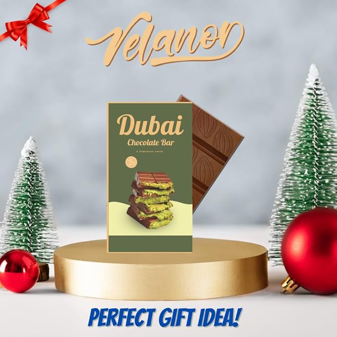 Dubai Kanafa Pistachio Chocolate Bar – Belgian Milk Chocolate Delight (190g)