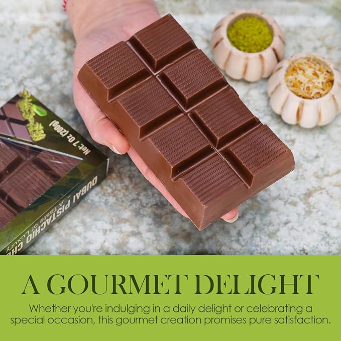 Dubai Pistachio Chocolate Bar – Milk Chocolate with Kataifi Crunch (200g)
